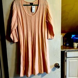 Torrid size 18/20(3/4) peach cable knit sweater dress. Never worn